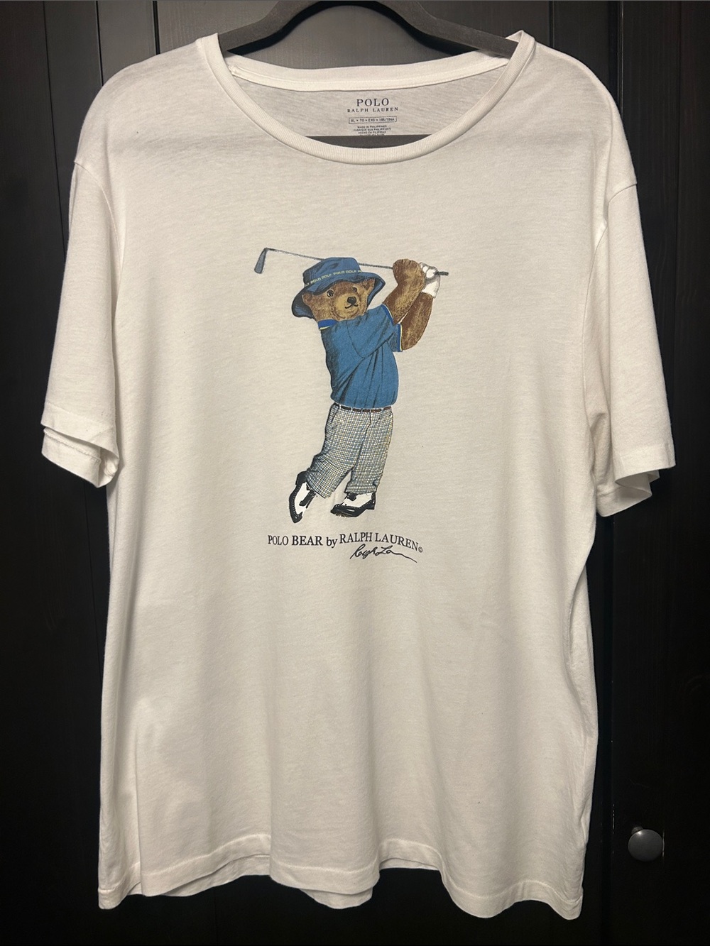 Ralph Lauren Polo Bear Golf Graphic Tee - White/Blue/Brown